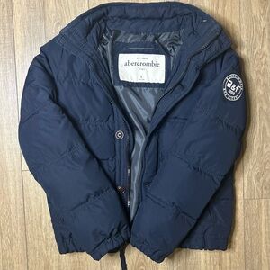 Abercrombie & Fitch Men's Navy Puffer Jacket
